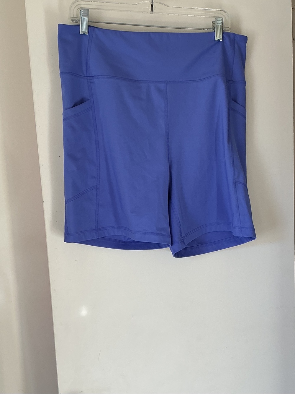 Amazon Essentials Periwinkle High-Rise Athletic Shorts with Side Pockets